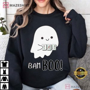 Bam Boo Cute Ghost Halloween Mahjong T Shirt (1)
