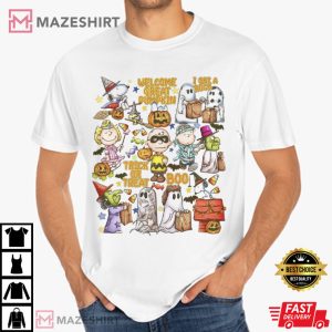 Snoopy And Peanuts Retro Halloween Trick Or Treat T Shirt (3)