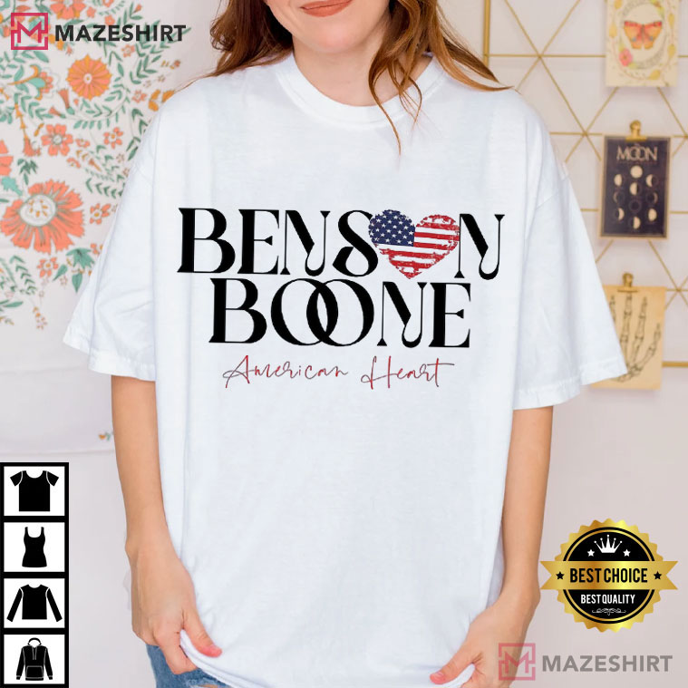 Benson Boone American Heart Concert Pop Fan T-Shirt Benson Boone American Heart Concert Pop Fan T-Shirt