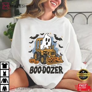 Boo Dozer Halloween Ghost Retro Spooky T Shirt (4)