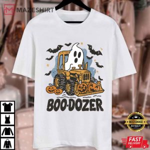 Boo Dozer Halloween Ghost Retro Spooky T Shirt (1)