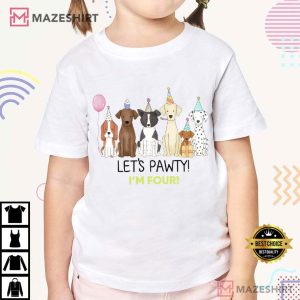 Lets Pawty Puppy Birthday Dog Party Matching Family T Shirt (2)