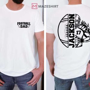 Football Dad Personalized Name And Number Game Day T Shirt (1)
