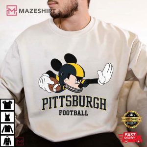 Pittsburgh Steelers Mickey Vintage Football T Shirt (3)