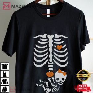 Skeleton Halloween Maternity New Baby Girl Pregnancy T Shirt (1)