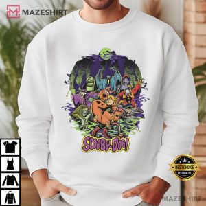 Scooby Doo Cartoon Haunted Forest Creepy Gang Halloween T Shirt (4)