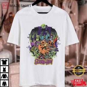Scooby Doo Cartoon Haunted Forest Creepy Gang Halloween T Shirt (1)