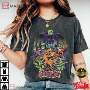 Scooby Doo Cartoon Haunted Forest Creepy Gang Halloween T-Shirt