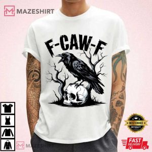 F-Caw-F Black Crow Moonlit Raven Funny T-Shirt