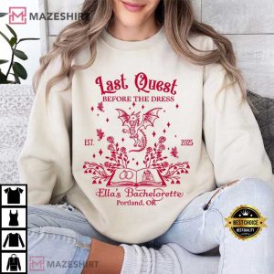 Last Quest Before The Dress Bridal Party Bookish Bachelorette Custom T Shirt (4)