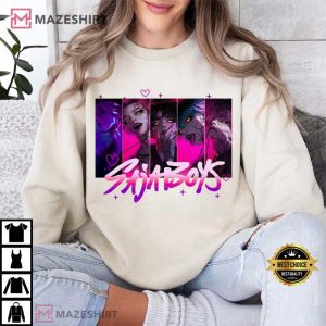 Saja Boys Kpop Demon Hunters Boys Band Retro Fan T Shirt (4)