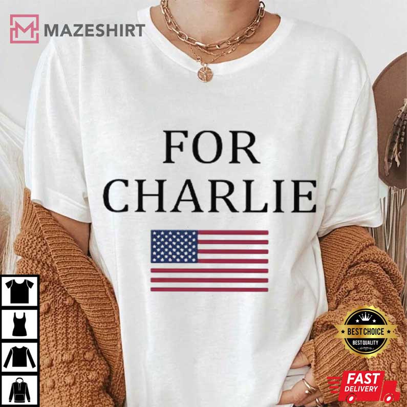 For Charlie Kirk USA Flag Political T-Shirt For Charlie Kirk USA Flag Political T-Shirt