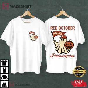 Red October Philadelphia Phillies Baseball Halloween Ghost T Shirt (2)