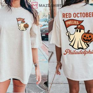 Red October Philadelphia Phillies Baseball Halloween Ghost T Shirt (1)