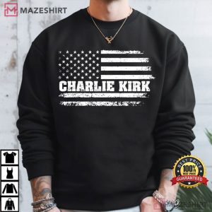 Charlie Kirk Distressed USA Flag Patriotic T Shirt (4)