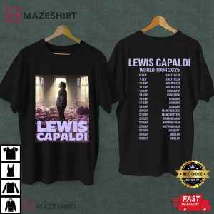 Lewis Capaldi UK Tour 2025 Pop Star Fan Merch T Shirt (1)