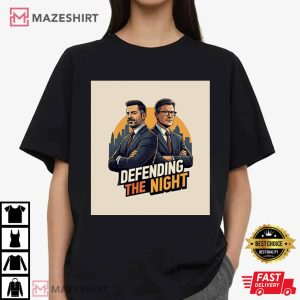 Jimmy Kimmel And Stephen Colbert Defending The Night Political T Shirt (3)
