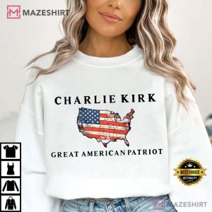 Charlie Kirk Tribute Great American Patriot USA Maga T Shirt (4)