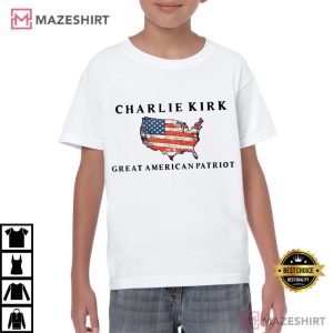 Charlie Kirk Tribute Great American Patriot USA Maga T Shirt (2)