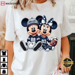 Disney Mickey And Minnie Dallas Cowboys Football T Shirt (2)