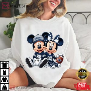 Disney Mickey And Minnie Dallas Cowboys Football T Shirt (3)