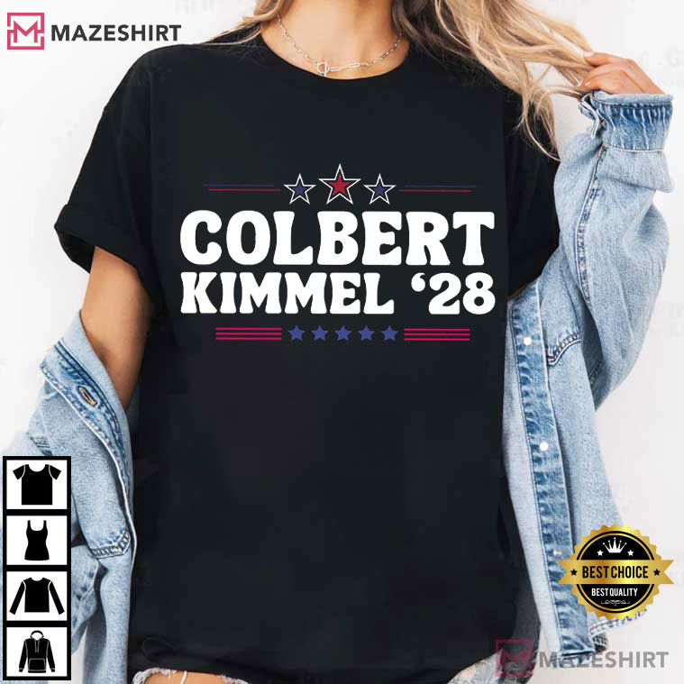 Colbert Kimmel 2028 Protect Late Night TV Defend Free Speech T-Shirt Colbert Kimmel 2028 Protect Late Night TV Defend Free Speech T-Shirt