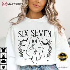 Six Seven Ghost Halloween Funny Number Meme T Shirt (4)