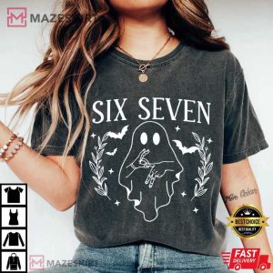 Six Seven Ghost Halloween Funny Number Meme T Shirt (2)