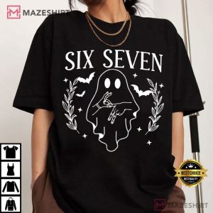 Six Seven Ghost Halloween Funny Number Meme T-Shirt