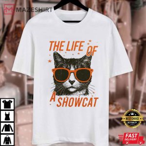 The Life Of A Showcat Funny Cat Sunglasses Swifties T Shirt (1)