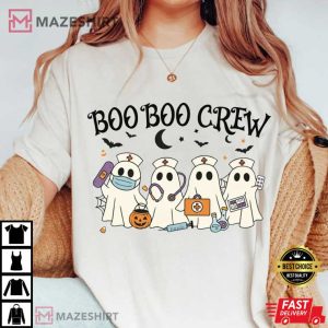 Boo Boo Crew Halloween Nurse Ghost Spooky Season T Shirt (1)