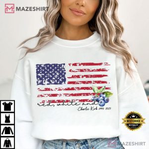 Charlie Kirk Red White And Blueberry 1993 2025 Politics T Shirt (4)