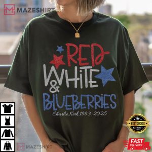 Red White And Blueberries Charlie Kirk USA Politics T Shirt (4)