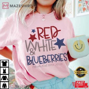 Red White And Blueberries Charlie Kirk USA Politics T Shirt (2)