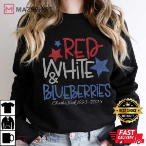 Red White And Blueberries Charlie Kirk USA Politics T Shirt (3)