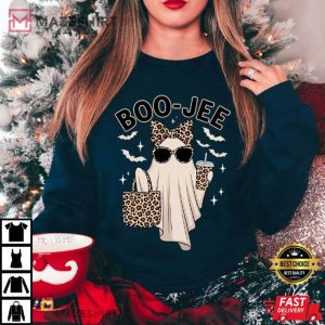 Boo Jee Leopard Ghost Halloween Funny Fall T Shirt (4)