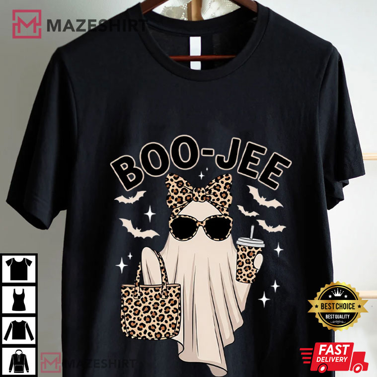Boo-Jee Leopard Ghost Halloween Funny Fall T-Shirt Boo-Jee Leopard Ghost Halloween Funny Fall T-Shirt