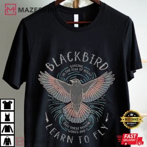 The Beatles Blackbird Old School Rock Band Music T Shirt (1)