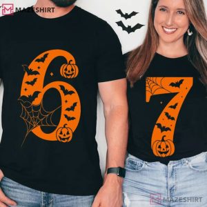 Six Seven 6 7 Halloween Funny Matching Couples Shirts