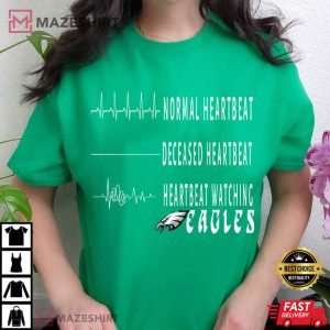 Heartbeat Watching Philadelphia Eagles Football Team T Shirt (4)
