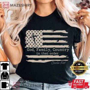 Charlie Kirk God Family Country Patriot Flag Freedom T Shirt (2)