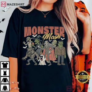 Monster Mash Halloween Vintage Horror Movie T Shirt (4)