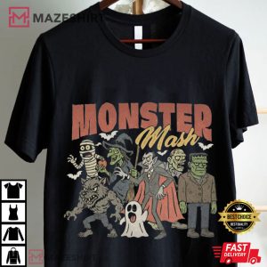 Monster Mash Halloween Vintage Horror Movie T Shirt (2)