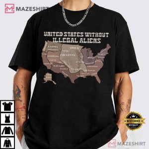 US Without Illegal Aliens Native Land Map Abolish ICE T Shirt (4)
