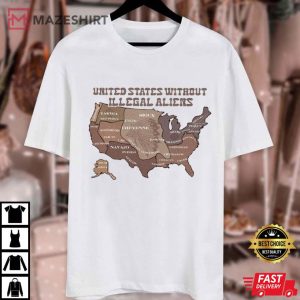 US Without Illegal Aliens Native Land Map Abolish ICE T Shirt (2)