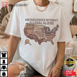 US Without Illegal Aliens Native Land Map Abolish ICE T-Shirt