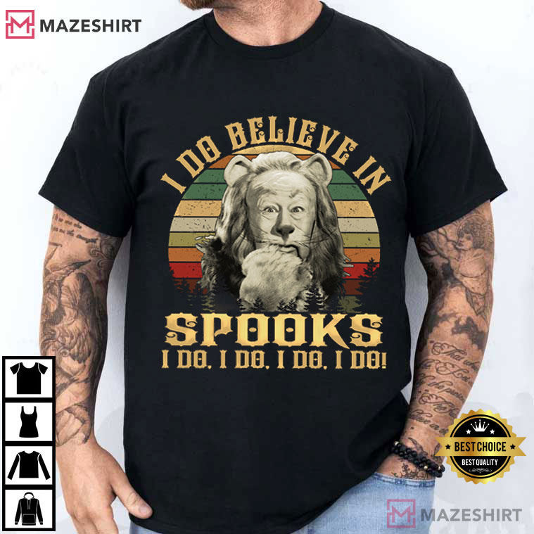 The Cowardly Lion I Do Believe In Spooks Wizard Of Oz Vintage T-Shirt The Cowardly Lion I Do Believe In Spooks Wizard Of Oz Vintage T-Shirt