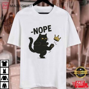 No Kings In America Black Cat Funny Political Meme T Shirt (1)