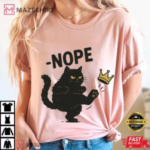 No Kings In America Black Cat Funny Political Meme T Shirt (3)