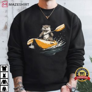 Kayaking Otter Water Sports Graphic T Shirt (4)